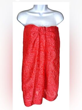 Pink Barbiecore BCBG Maxazria Mini Baby Doll Strapless Textured Dress with Bow